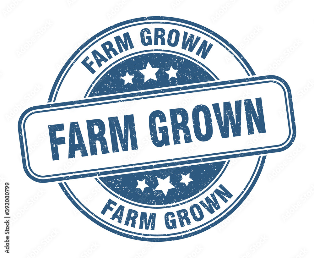 Fototapeta premium farm grown stamp. farm grown label. round grunge sign
