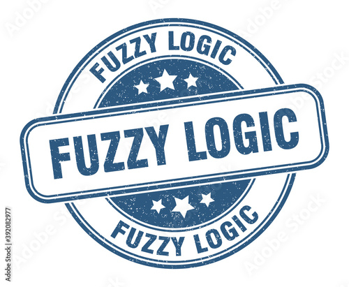 fuzzy logic stamp. fuzzy logic label. round grunge sign