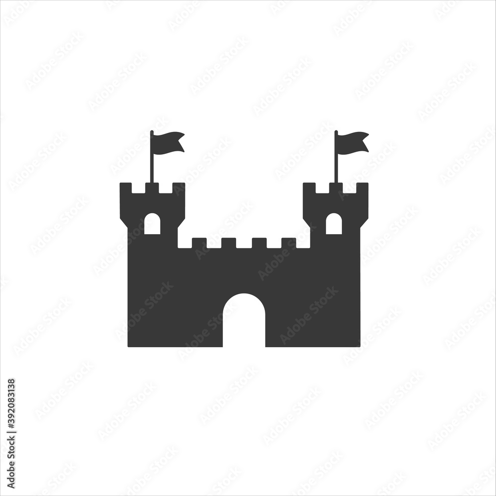 Castle icon in trendy flat design vector