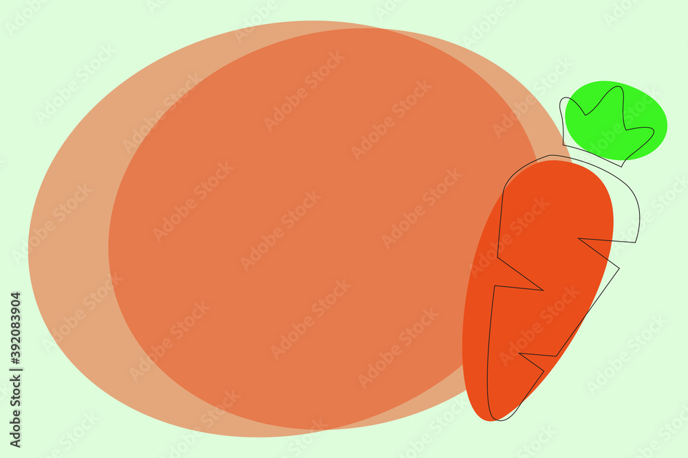 Drawing of carrots. Drawn frame. Empty background for text Drawing of carrots. Drawn frame. Empty background for text