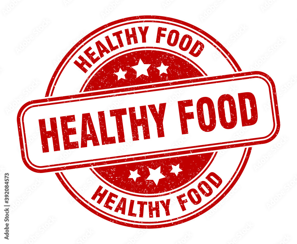 healthy food stamp. healthy food label. round grunge sign healthy food stamp. healthy food label. round grunge sign