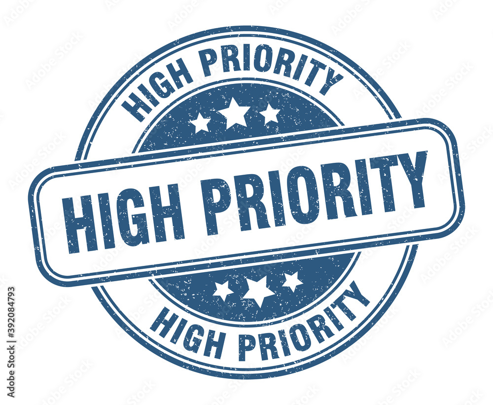 Fototapeta premium high priority stamp. high priority label. round grunge sign