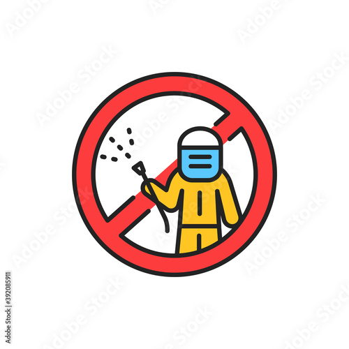 No Pesticides color line icon. Pictogram for web page, mobile app, promo.