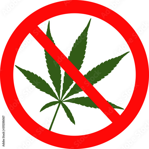 No marijuana red warning restriction sign