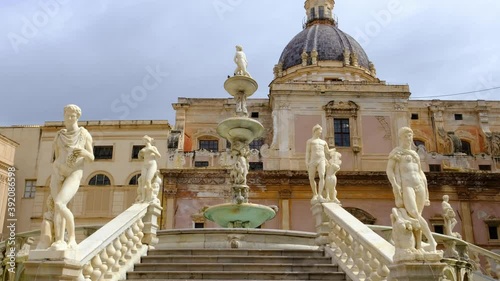 The Praetorian Fountain or Fontana Pretoria in Palermo, Sicily, Italy photo