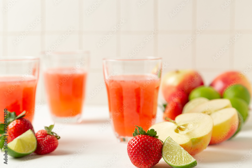 juice and strawberries juice and strawberries