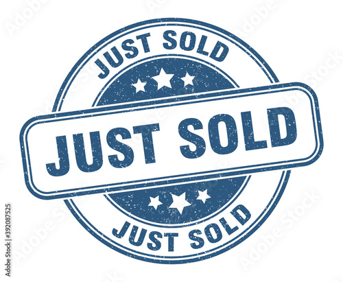 just sold stamp. just sold label. round grunge sign