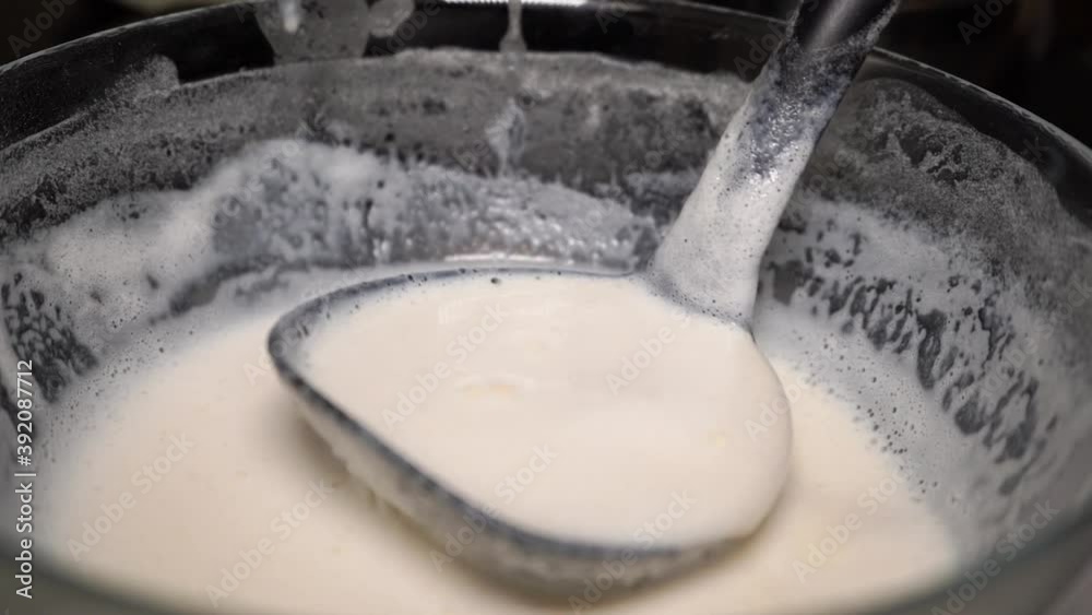 Close-up pancake dough Close-up pancake dough