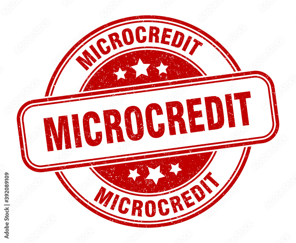 microcredit stamp. microcredit label. round grunge sign microcredit stamp. microcredit label. round grunge sign