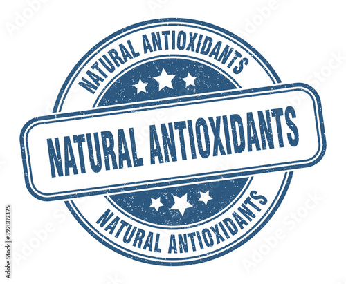 natural antioxidants stamp. natural antioxidants label. round grunge sign