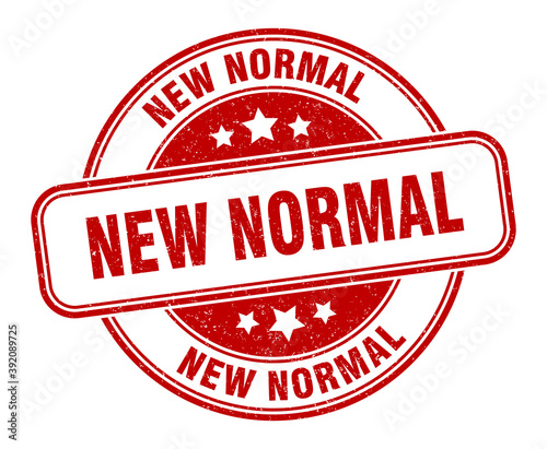 new normal stamp. new normal label. round grunge sign