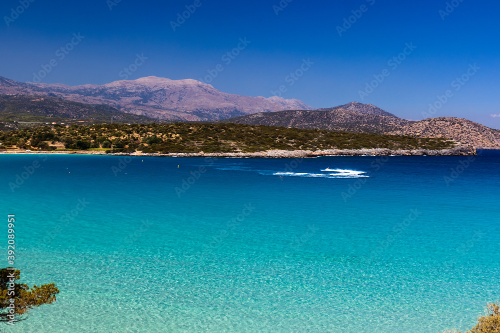 Crystal clear waters of the Aegean Sea on Crete