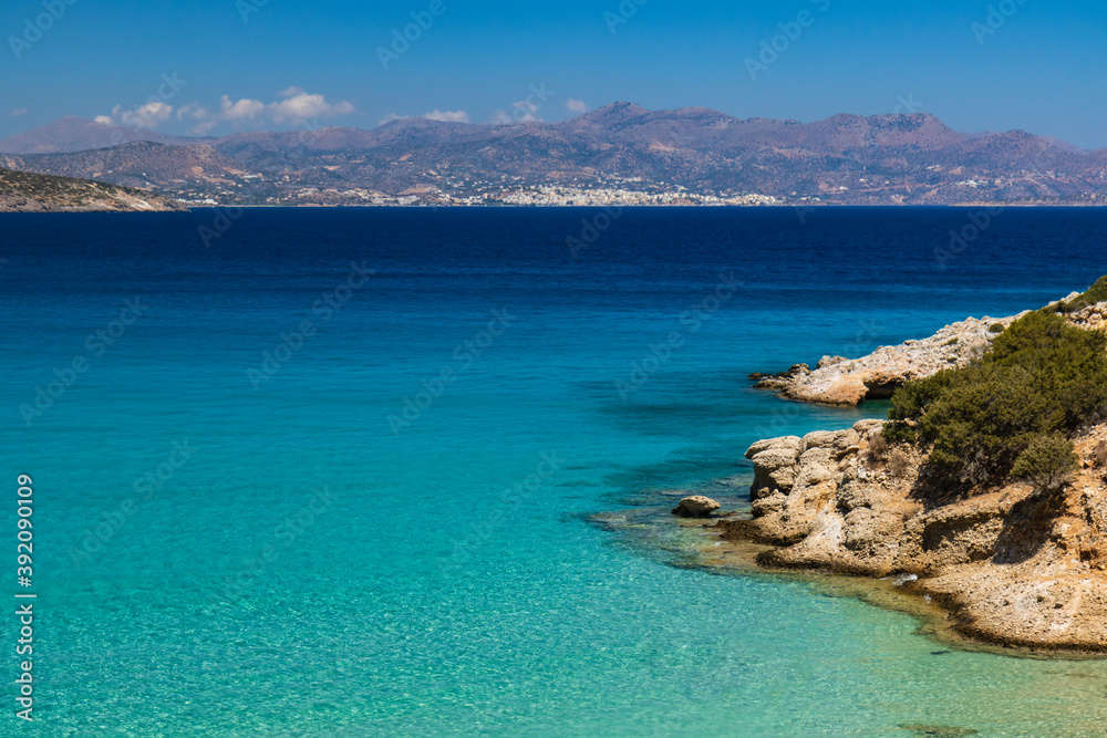Crystal clear waters of the Aegean Sea on Crete