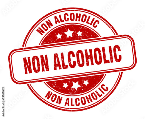non alcoholic stamp. non alcoholic label. round grunge sign