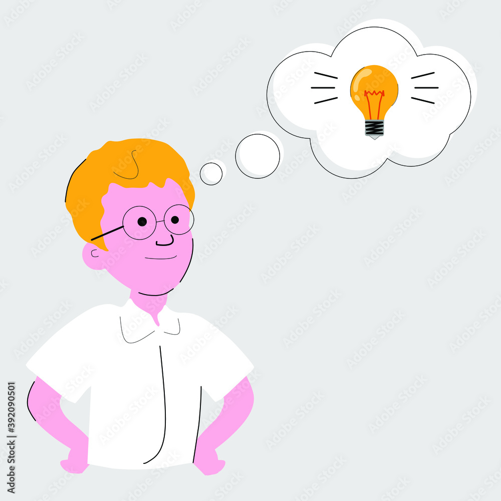thinking person with idea