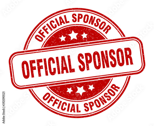 official sponsor stamp. official sponsor label. round grunge sign