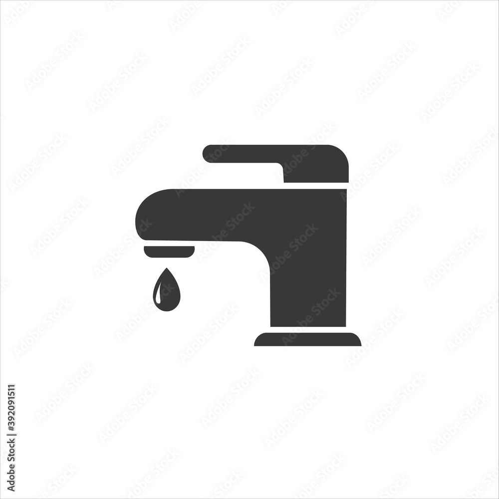 Faucet icon in flat style. Vector illustration Faucet icon in flat style. Vector illustration