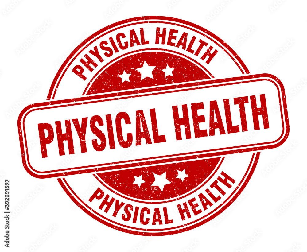 physical health stamp. physical health label. round grunge sign physical health stamp. physical health label. round grunge sign