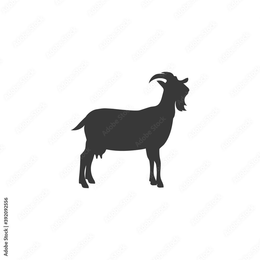 Farm Animals Goat Icon Vector Illustration Flat