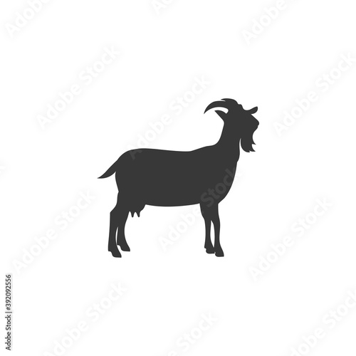 Farm Animals Goat Icon Vector Illustration Flat