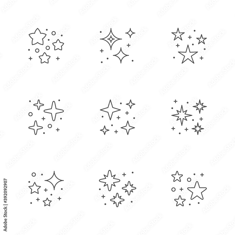 Set icons of star shine