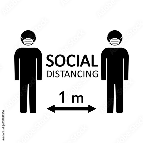 Social Distancing Keep Your Safety Distance 1 Meter
