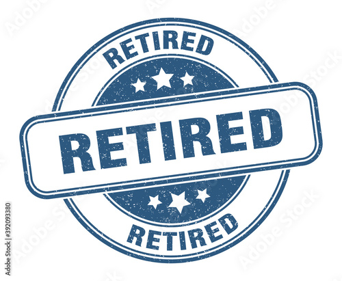 retired stamp. retired label. round grunge sign