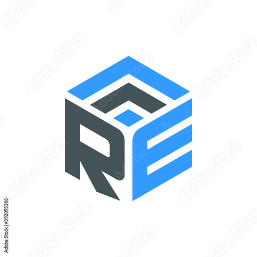 RE Letter Modern Logo and Icon Design Editable Vector Eye Catchy 