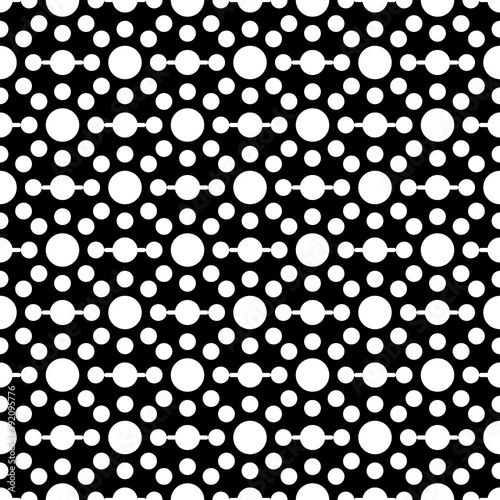 Circles, elements seamless pattern. Dots, shapes wallpaper. Geometrical print. Dot figures, forms ornament. Geometric background. Abstract digital paper, folk design, ethnic textile print. Vector