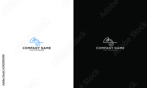 Chameleon line Logo With Luxury, Blue Color Isolated On Black Background. Vector Illustration