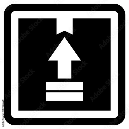 
Icon of fragile parcel in glyph design.
