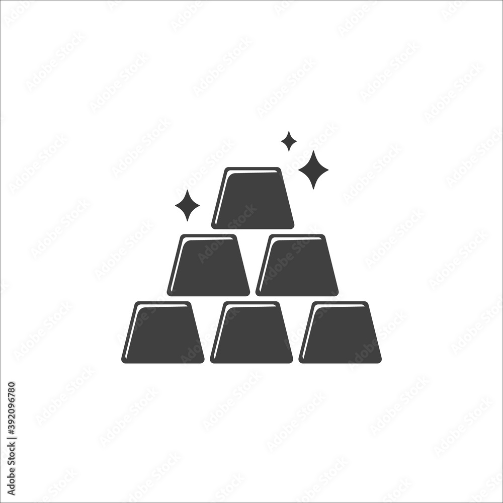 Icon of gold bullion. Vector illustration modern