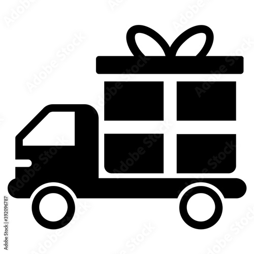 
Icon of gift delivery in solid design
