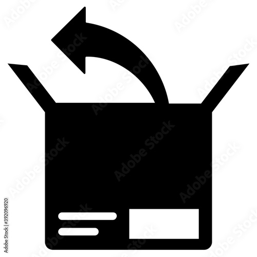 
Icon of fragile parcel in glyph design.
