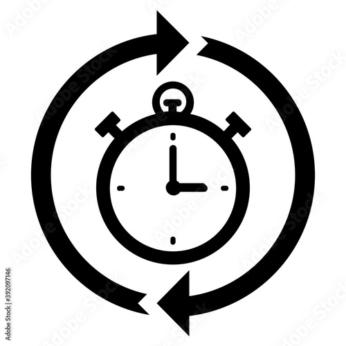 
Icon of processing time in solid design.
