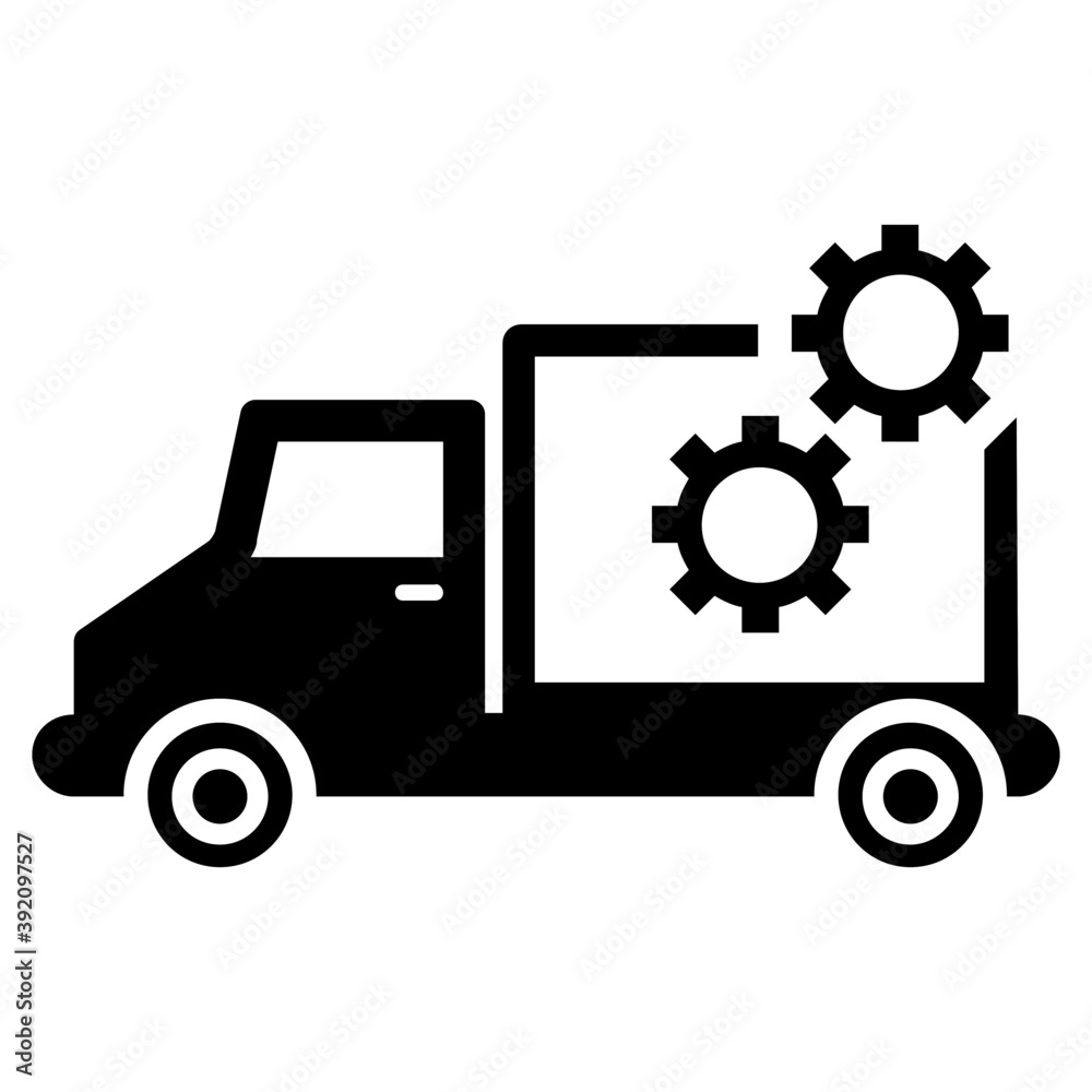 
Icon of freight management in solid design.
