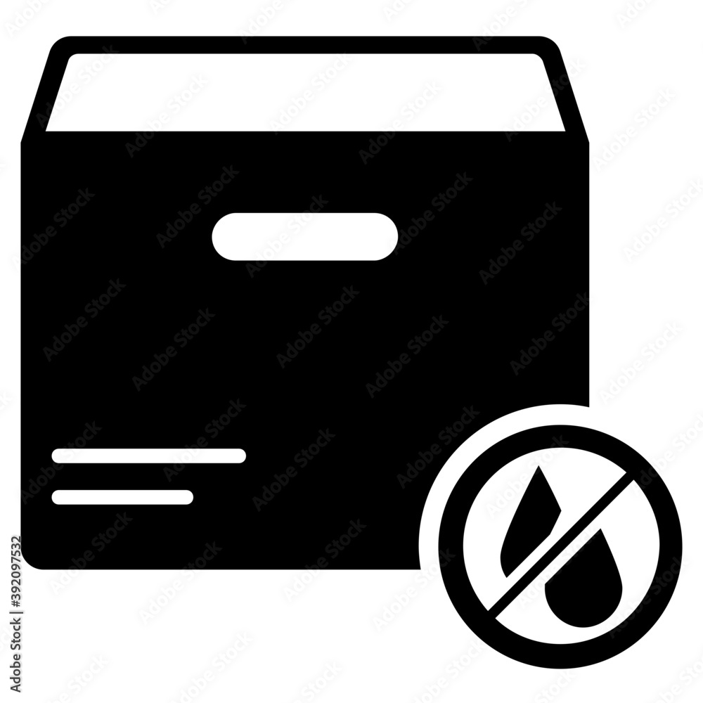 

Icon of fragile parcel in glyph design.
