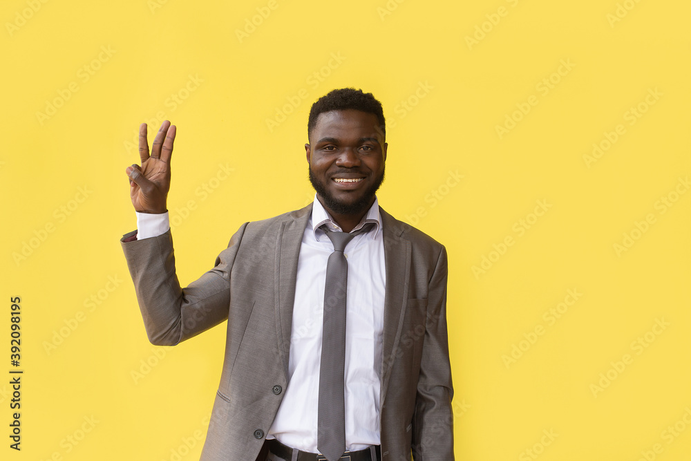 African American counts to 5, hand gesture African American counts to 5, hand gesture