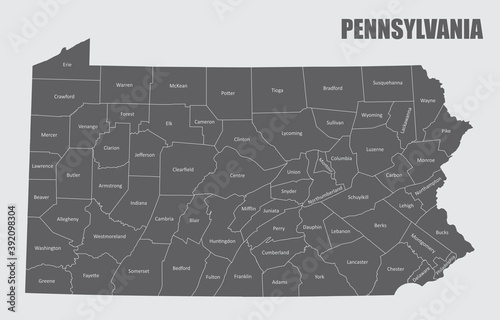 Fototapeta Pennsylvania and its counties