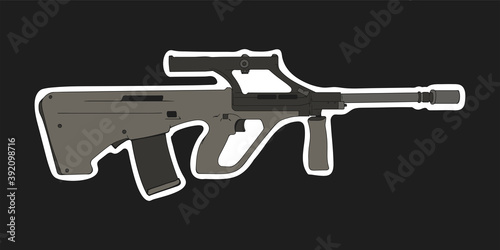 Assault rifle AUG. Vector Illustration