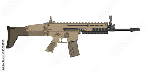 Assault rifle SCAR. Vector Illustration photo