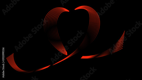 Abstract wave lines on the background. Colorful wave heart. Illustration for modern business design. Smooth lines abstract gradient color background. Vector illustration.