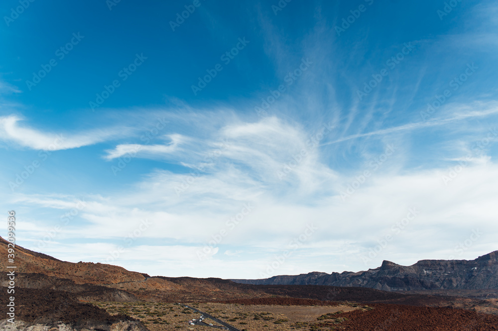 Fototapeta premium Teide National Park. Beautiful view of volcano mountain rocks desert crater.
