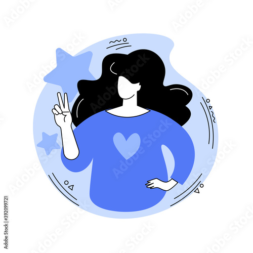 Self-image abstract concept vector illustration. Positive self-image, personal portrait, social role, mental picture, personality trait, individual psychology, perception abstract metaphor.