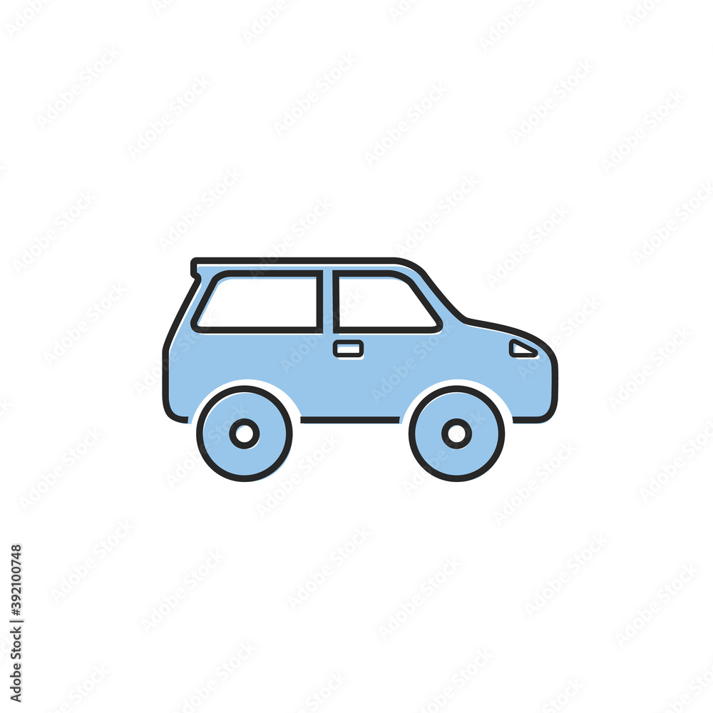 Car icon on white. Vector illustration modern flat style Car icon on white. Vector illustration modern flat style