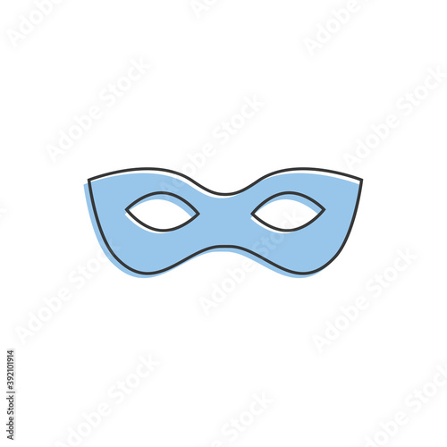 Black anonymous mask vector line icon isolated white background