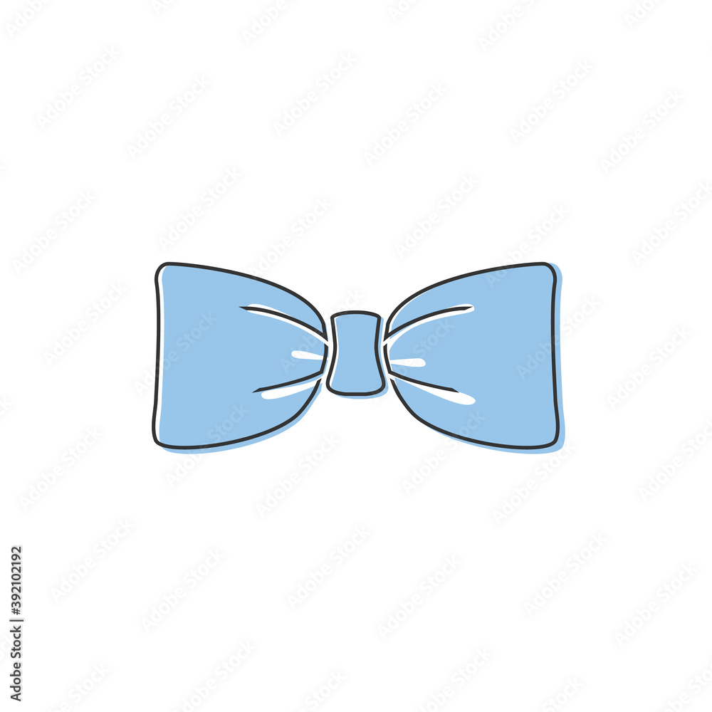 Fototapeta premium Black bow tie vector line icon isolated on white background