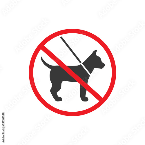 No dog icon on white. in modern flat style