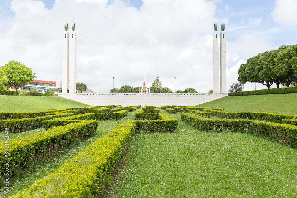 Parque Enrique VIII, Estatua del Marques de Pombal y Avenida da Liberdade en la ciudad de Lisboa pais de Portugal