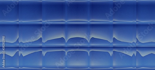 stylized Tuscany landscape clouds and mountains in shades of blue ice-cube pattern and design